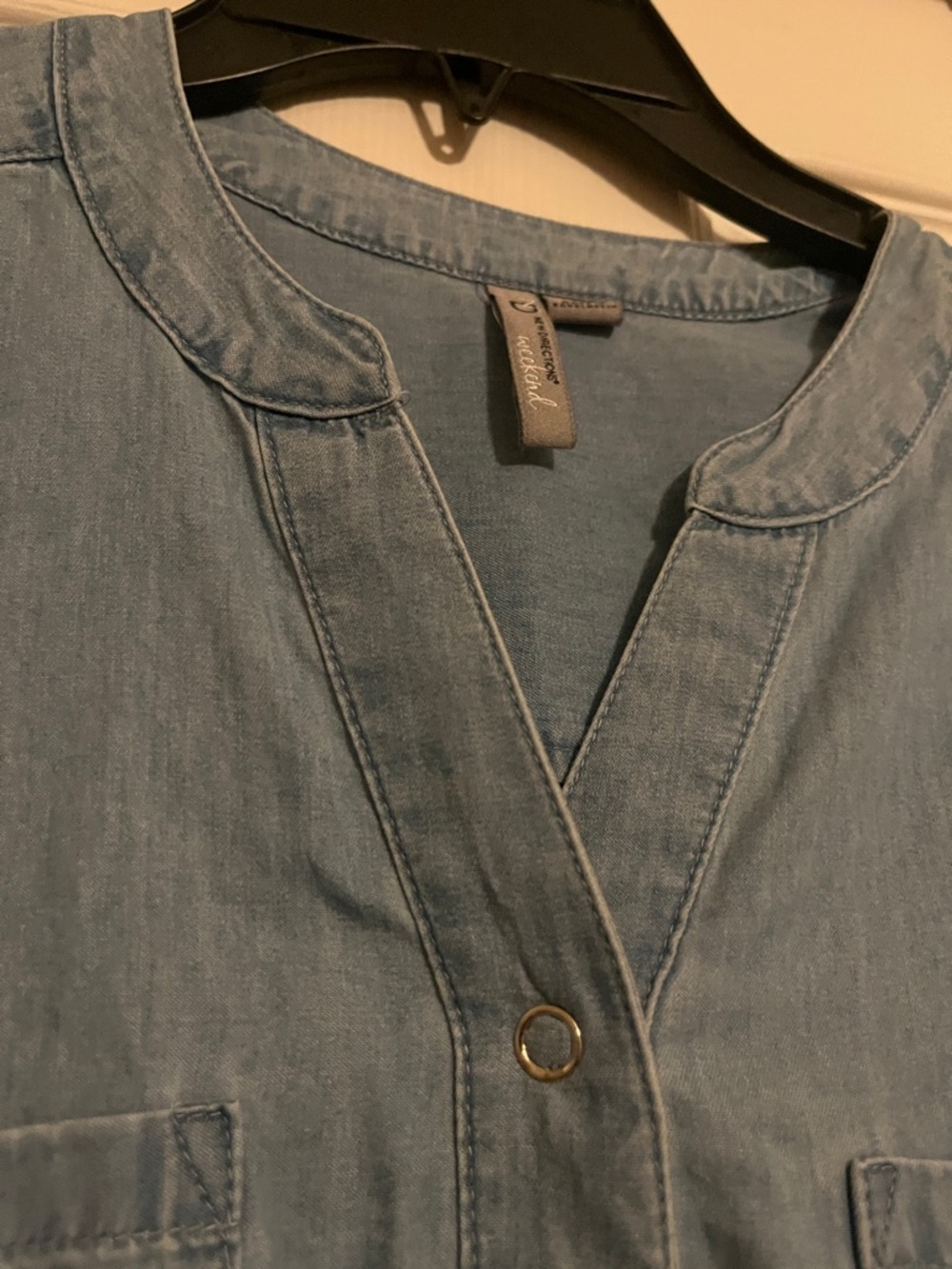 new directions Light Blue Denim Shirt Dress - Picture 7 of 7